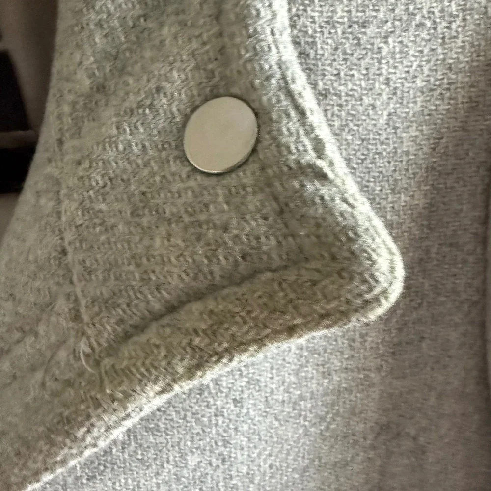 J.Crew Stadium Cloth Nello Gori Wool Blend Hooded Coat Gray Parka Size 00 - Picture 12 of 16